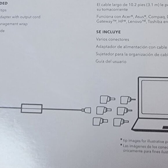 Insignia Slim 90 Watt laptop Charger - In Box With Tips - Picture 5 of 6